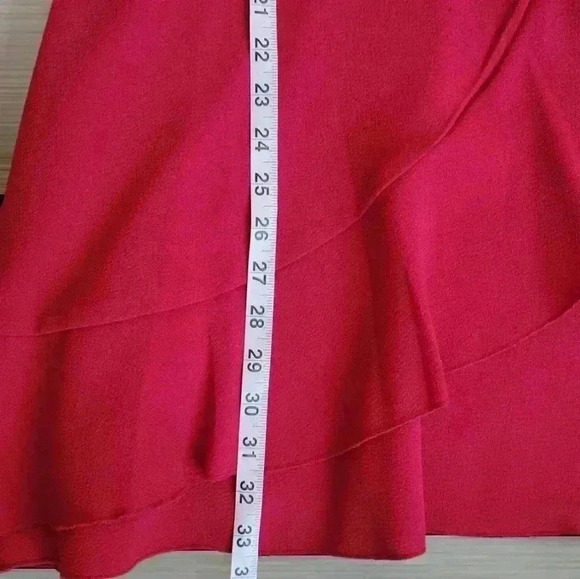 Teeze Me Juniors' Ruffled Wrap mini Dress red size 9/10 juniors - Picture 9 of 11